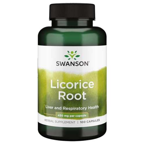 Swanson Premium Brand Licorice Root 450 Milligrams 100 Capsules