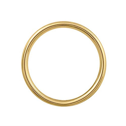 14K Yellow Gold 3mm Plain Wedding Band (Ring Size 8)