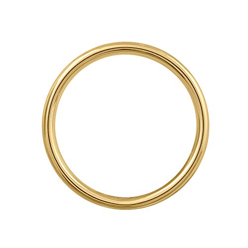 14K Yellow Gold 3mm Plain Wedding Band (Ring Size 8)