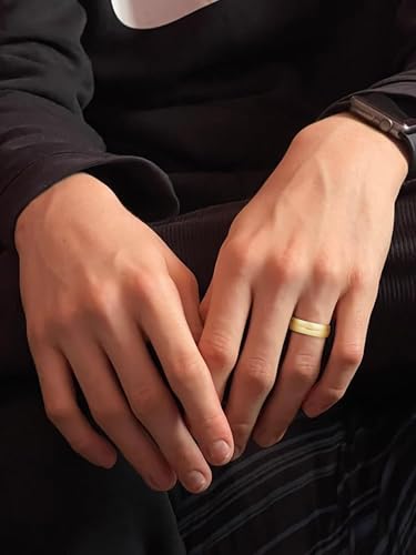 Oxford Ivy 10K Yellow Gold 6mm Low Domed Wedding Band, Classic Fit Size 10