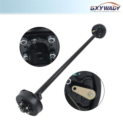 GXYWADY 5 Lug 4.5 Inch Trailer Axle 3500lbs Trailer Axle Electric Brake 85 Inch Hub Face 70 Inch Spring Center