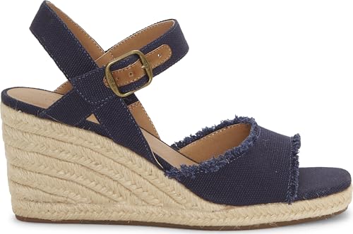 Lucky Brand Women's Mindra Espadrille Wedge Sandal, Indigo, 8