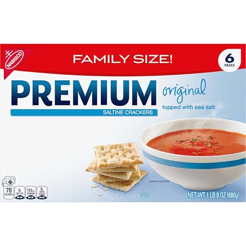 Premium Original Saltine Crackers, Lunch Snacks, Family Size, 24 oz