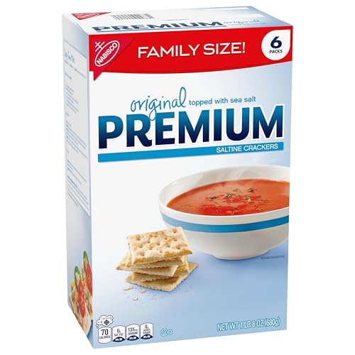 Premium Original Saltine Crackers, Lunch Snacks, Family Size, 24 oz