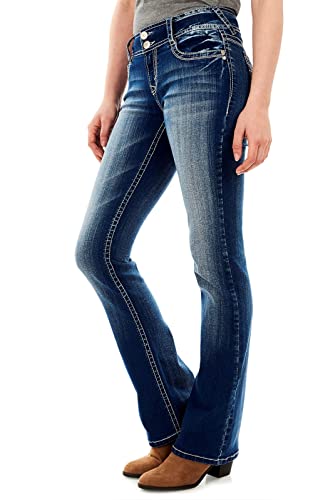 WallFlower Women's InstaStretch Luscious Curvy Bootcut Jeans, Jenna, 17