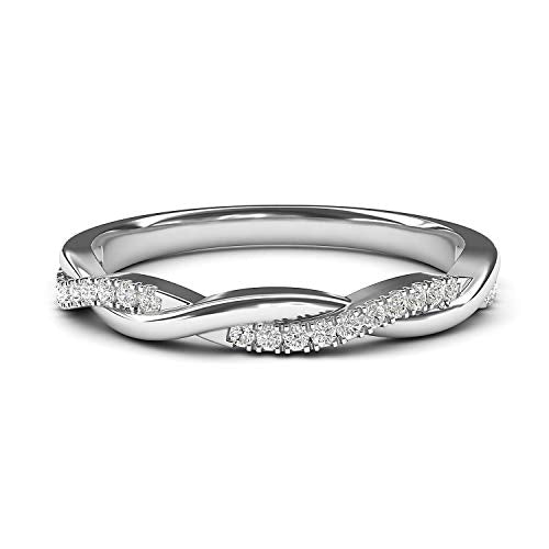 Sterling Silver 2.5mm Petite Twisted Vine Genuine Moissanite Ring Wedding Band Matching Ring (6)