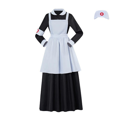 Women's Florence Nightingale Costume - Civil War Nurse Dress with Apron