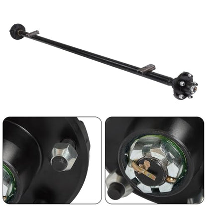 Thomletha Trailer Axle 2000 lbs Axle Beam 5 Lug Trailer Axle 72 inch Hub Face 58 inch Spring Center