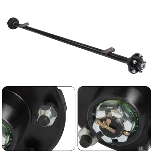 Thomletha Trailer Axle 2000 lbs Axle Beam 5 Lug Trailer Axle 72 inch Hub Face 58 inch Spring Center