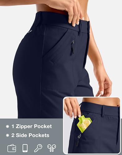 SANTINY Women's 5"/7" Hiking Golf Shorts Quick Dry Stretch Casual Work Shorts with Pockets for Women Walking Travel Summer (Navy_M)