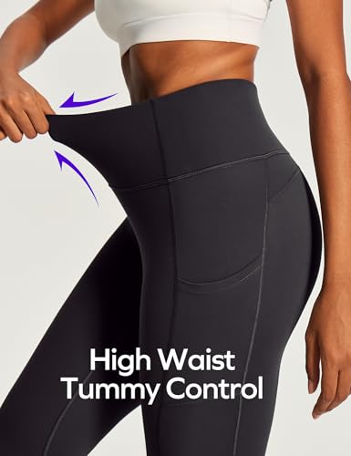 Ewedoos Capri Leggings for Women High Waisted Yoga Pants with Pockets for Women Tummy Control Workout Leggings Yoga Capris