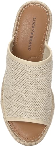 Lucky Brand Cabriah Woven Espadrille Wedge Sandal, Stucco/Stucc, 11