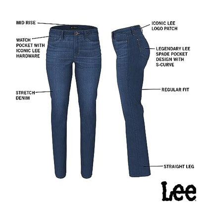 Lee Women's Legendary Mid Rise Straight Leg Jean Anchor 18