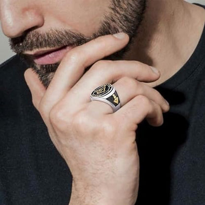 Rikelus Freemason Signet Ring for Men, 925 Sterling Silver 10K 14K 18K Gold White Rose Yellow Gold Freemason Signet Ring, Custom Engraved Masonic Master Mason Freemason Ring Jewelry Gift