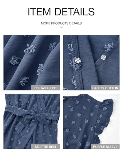 BTFBM Boho Dresses for Women 2026 Summer Fashion Cap Sleeve Swiss Dot Flowy Ruffle Beach Wedding Cocktail Maxi Dress(Blue, Large)