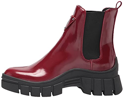 GUESS Women's Hestia Combat Boot, Red, 8.5