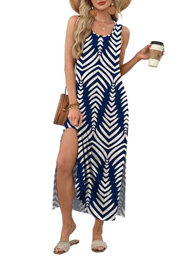 Summer Dresses for Women 2026 Cruise Spring Outfits Resort Wear 2026 Long Maxi Dresses for Women Casual Boho Beach Vacation Dress Sleeveless Flowy Hawaiian Sun Sundresses Fashion Clothing