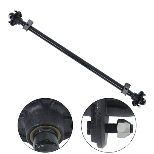 Thomletha Trailer Axle 2000 lbs Axle Beam 5 Lug Trailer Axle 49 inch Hub Face 38 inch Spring Center