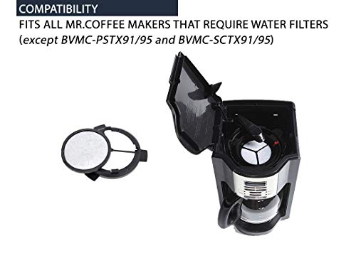 Premium Replacement Charcoal Water Filter Disks for Mr. Coffee Machines - 12 Pack