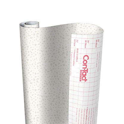 Con-Tact Brand Creative Covering, Self-Adhesive Shelf Liner, Multi-Purpose Vinyl Drawer Liner, Easy to Use and Apply, 18'' x 9', Faded Terrazzo Bone