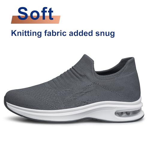 Walking Shoes for Women Comfort Non Slip Breathable Tennis Shoes Work Shopping Travel Sneakers Dark Grey Size 8.5