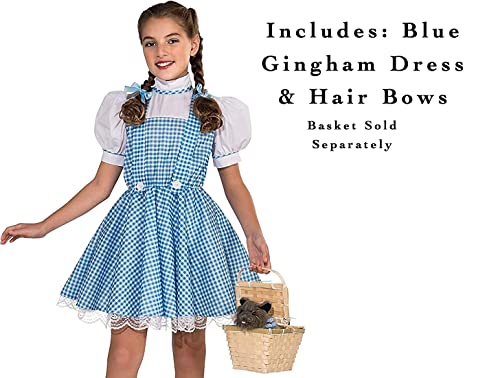 Girls Dorothy Costume Wizard of Oz - Blue Gingham Dress with Hair Bows