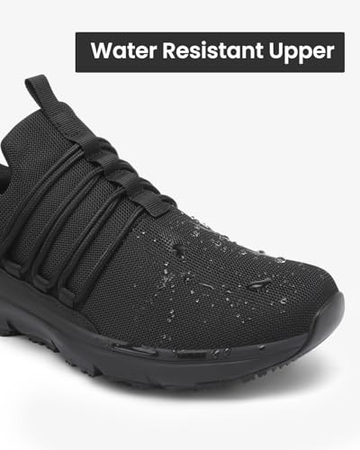VikoViren Non Slip Work Shoes for Men Restaurant or Food Service Sneakers Breathable Lightweight Water Resistant Walking Shoes Chef Kitchen Footwear Black Size 12
