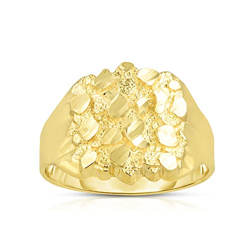 Floreo 10k Yellow Gold 16mm Round Nugget Ring, Size 11