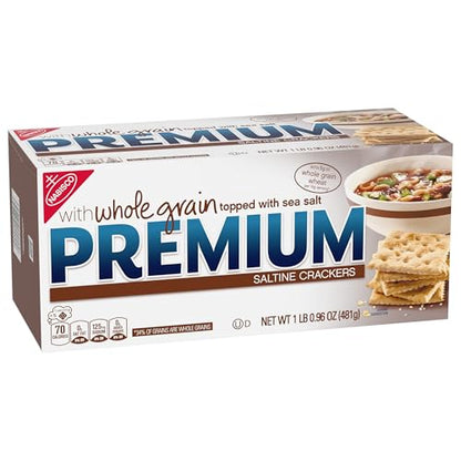 Premium Saltine Crackers, with Whole Grain Wheat, Lunch Snacks, 1.06 lb