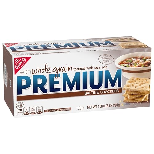 Premium Saltine Crackers, with Whole Grain Wheat, Lunch Snacks, 1.06 lb