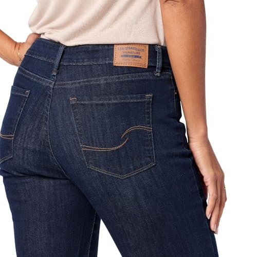 Levi Strauss Signature Gold Women's Mid-Rise Slim Fit Capris (Available in Plus), Dark Orbit, 14