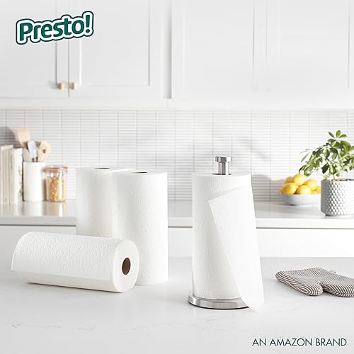 Amazon Brand - Presto! Ultra-Strong Premium Paper Towels, 158 Sheet Huge Roll - Flex-a-Size, 12 Rolls (2 Packs of 6), Equivalent to 38 Regular Rolls, White