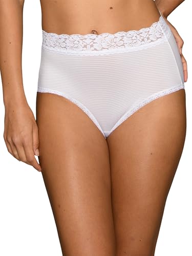 Vanity Fair Women's Flattering Lace Panties: Lightweight & Silky with Superior Stretch, White, 8