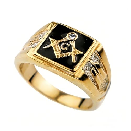 QMTIHU Masonic Men Ring S925 Sterling Silver Freemason Masonic Rings Silver Freemason Ring Jewelry for Men Father’s Day (Personalized)