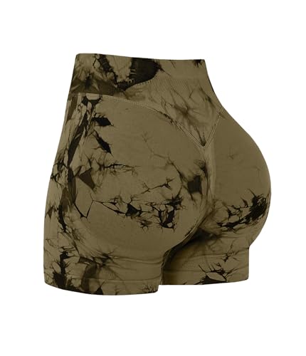 OVESPORT Seamless Workout Shorts for Women Scrunch Butt Lifting Gym Booty Biker Short Pants