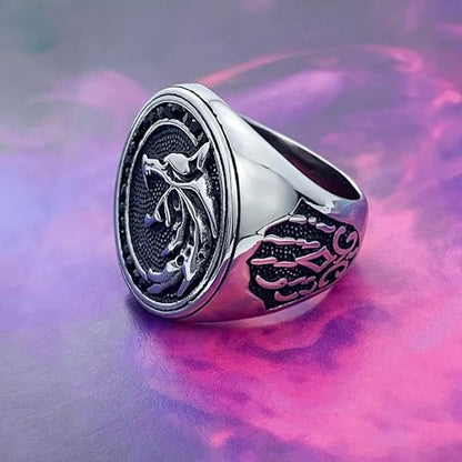 EZUY GNAY Mens Punk Wolf Head Ring Stainless Steel Silver Viking Nordic Wolf Ring Cool Bands Animal Wolf Biker Xmas Jewelr Gift For Men Size 12
