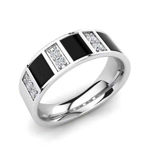 Weddding Band for Men Black Onyx Men's Wedding Rings Signet Band 925 Sterling Silver 10K 14K 18K Gold Size6-14(S4)
