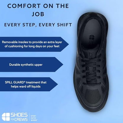 Shoes for Crews Men's Slip-Resistant Work Sneakers - Comfortable, Non-Slip Work Shoes for Men in Food Service, Hospitality, Healthcare & More - Endurance II, Size 11