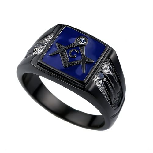 QMTIHU Masonic Men's Ring S925 Sterling Silver Freemason Masonic Rings Silver Freemason Ring Gift for Men Father’s Day (11)