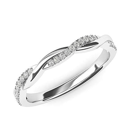 Sterling Silver 2.5mm Petite Twisted Vine Genuine Moissanite Ring Wedding Band Matching Ring (6)