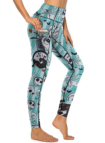 American Flag Pants - QIVICIMA Womens High Waist Workout Leggings Halloween Christmas Gym Plaid Printed Tummy Control Yoga Pants with Pockets 1 A6 Halloween