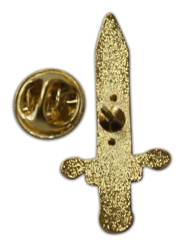 Novel Merk Sword, Shield, & Other – Medieval Armor Lapel Pin, Hat Pin & Tie Tack Set - with Clutch Back (3- Sword), Medium, White Gray Red