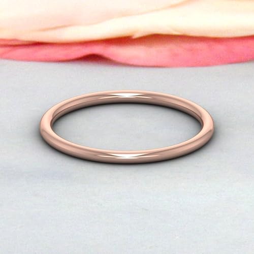 14K Rose Gold 1.5mm Plain Wedding Band (Ring Size 5.75)