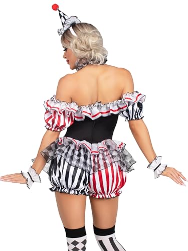 Harlequin Clown Costume for Women - Playful Jester Halloween Outfit with Hat