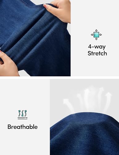 IUGA Stretchy Jeans for Women High Waist Jeggings Tummy Control Skinny Jeans Pull on Leggings with Pockets Trendy Casual(Dark Blue, Large)