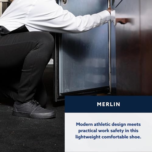Shoes For Crews Unisex Slip-Resistant Work Sneakers – Comfortable, Lightweight, Water-Resistant & Non-Slip Work Shoes - Ideal for Men & Women in Hospitality, Retail, Food Service & More - Merlin, Size 8