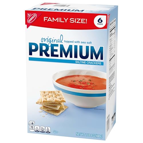Premium Original Saltine Crackers, Lunch Snacks, Family Size, 24 oz
