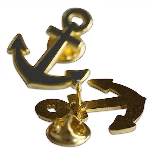 Novel Merk Lighthouse, or Anchor, or Nautical Ocean Lover Lapel Pin, Hat Pin & Tie Tack Set with Clutch Back (3-Anchor)