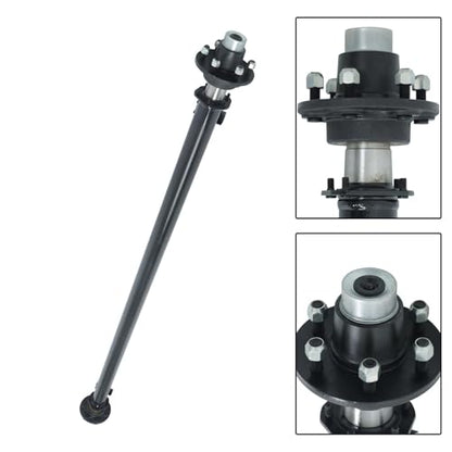 labwork 6000Lbs 6 Lug Trailer Axle 89 Inch Hub Face 74 Inch Spring Center 6 x 5.5 Bolts for Light Duty Trailers