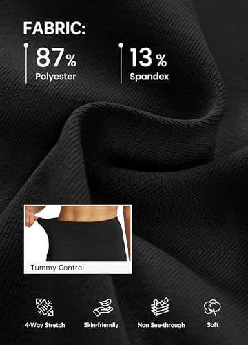 Willit Women's Yoga Pants Flare Leggings Bootcut High Waist Tummy Control Workout Pants with Pockets 29" Black L